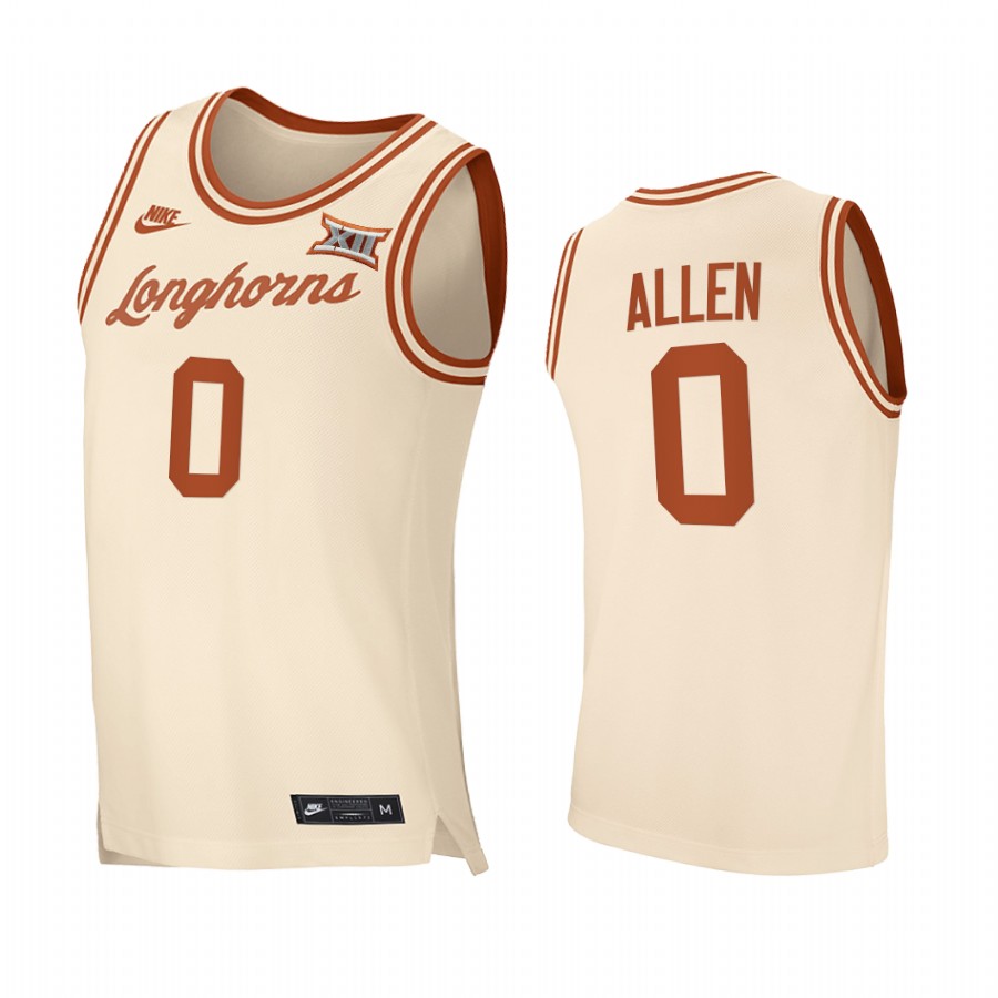 Timmy Allen Texas Longhorns Cream Jersey 2021 Transfer College