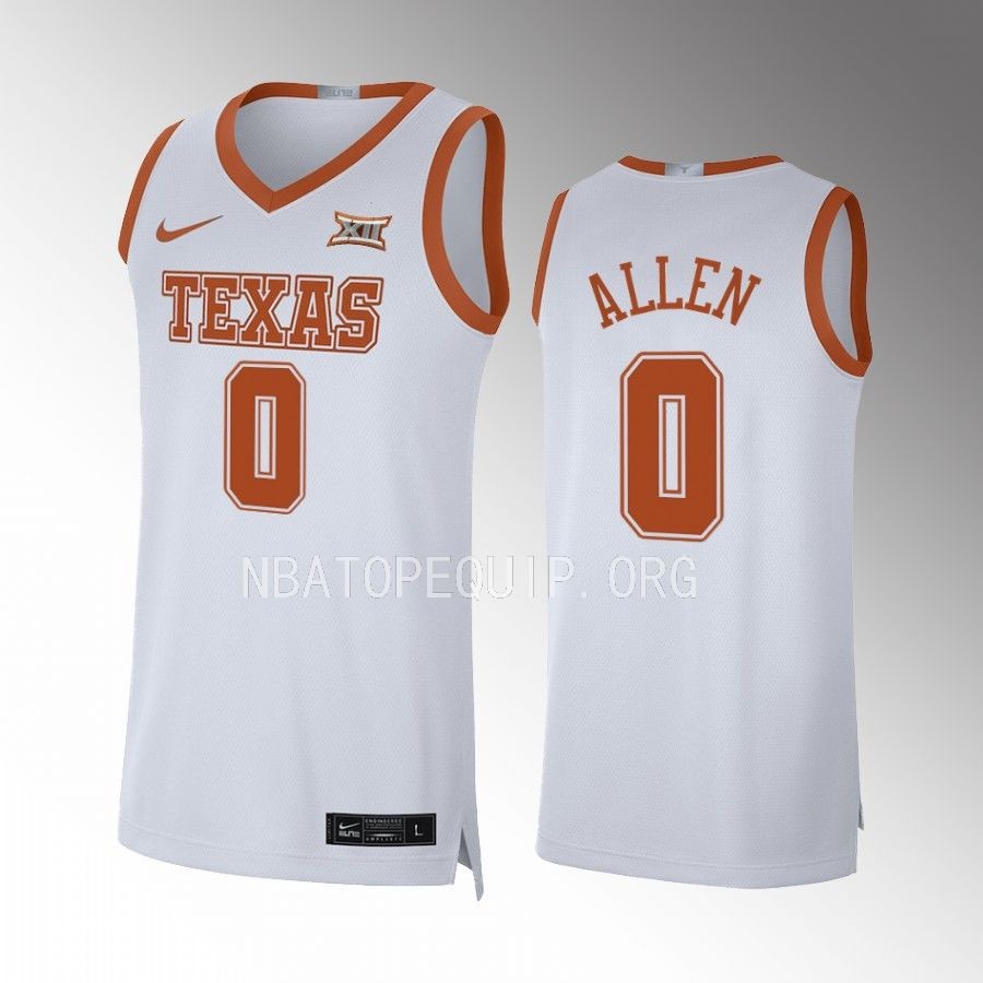 Timmy Allen Texas Longhorns White Jersey 2022-23 Limited