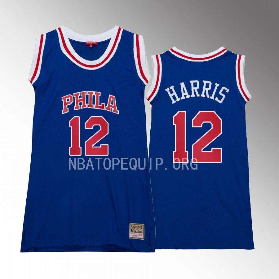 Tobias Harris Philadelphia 76ers #12 Hardwood Classics Jersey Blue Women