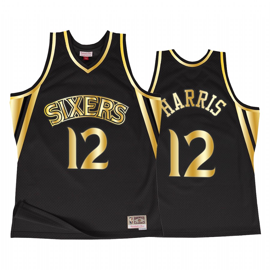 Tobias Harris Philadelphia 76ers Black Throwback 90s Jersey Golden Collection