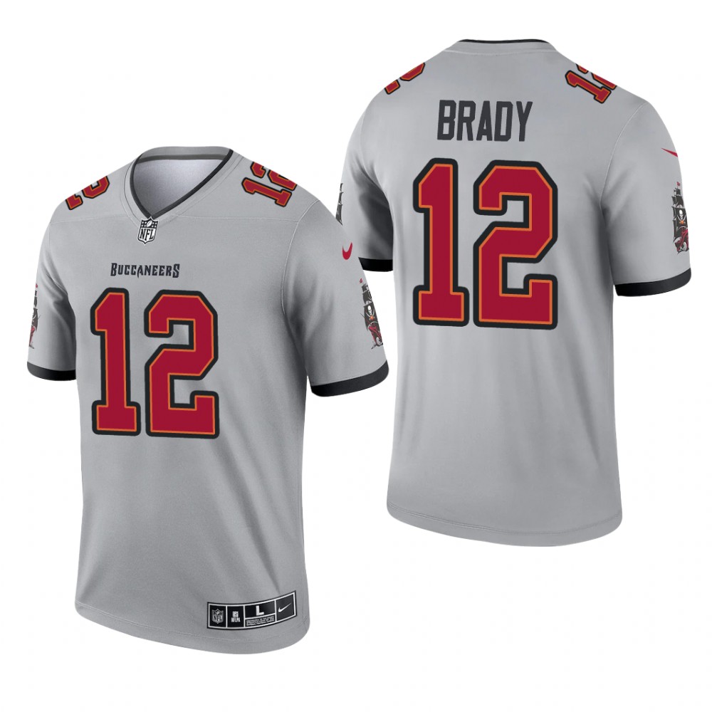Tom Brady Tampa Bay Buccaneers Gray Jersey Inverted Legend - Men's