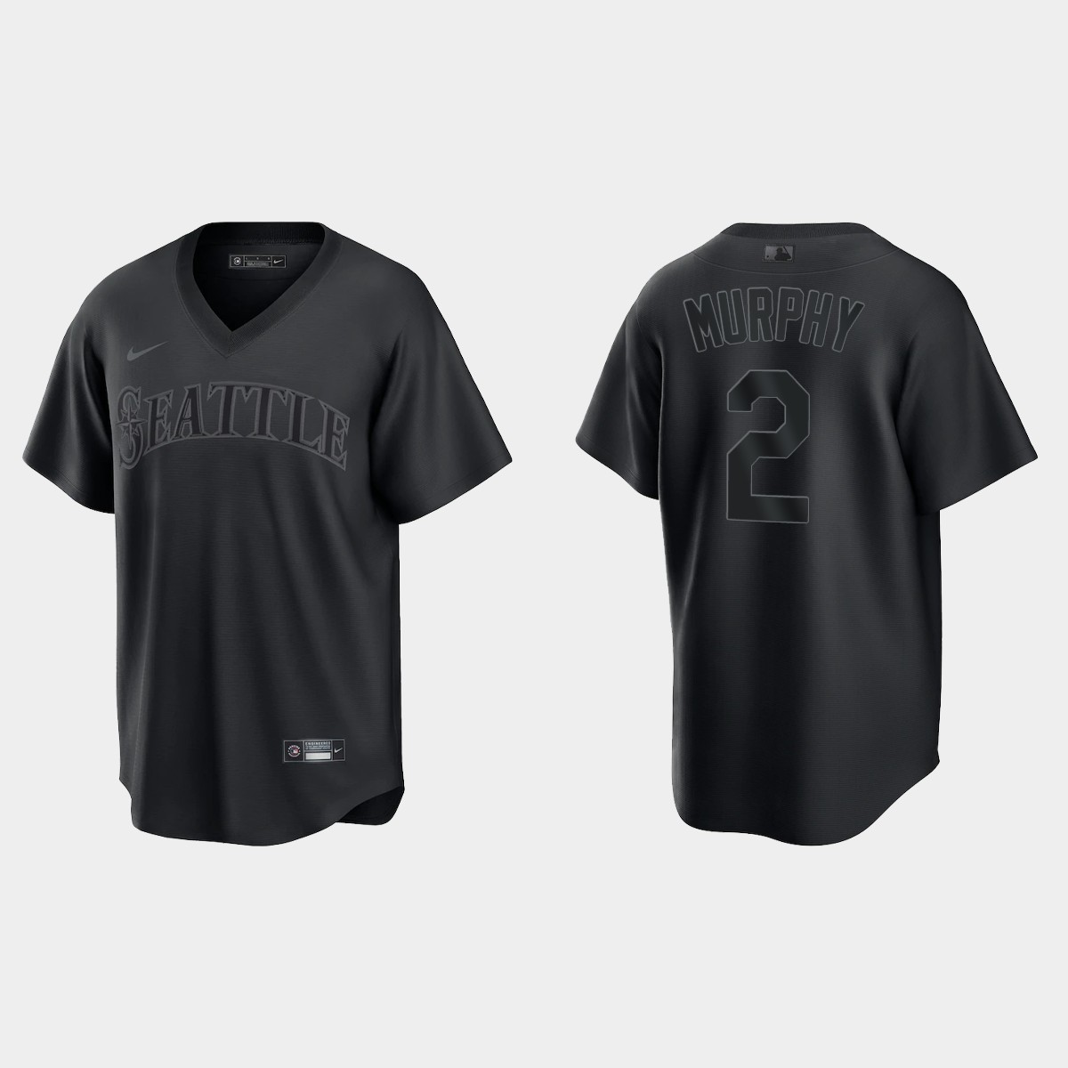 Tom Murphy Seattle Mariners Pitch Black Fashion Jersey - Black