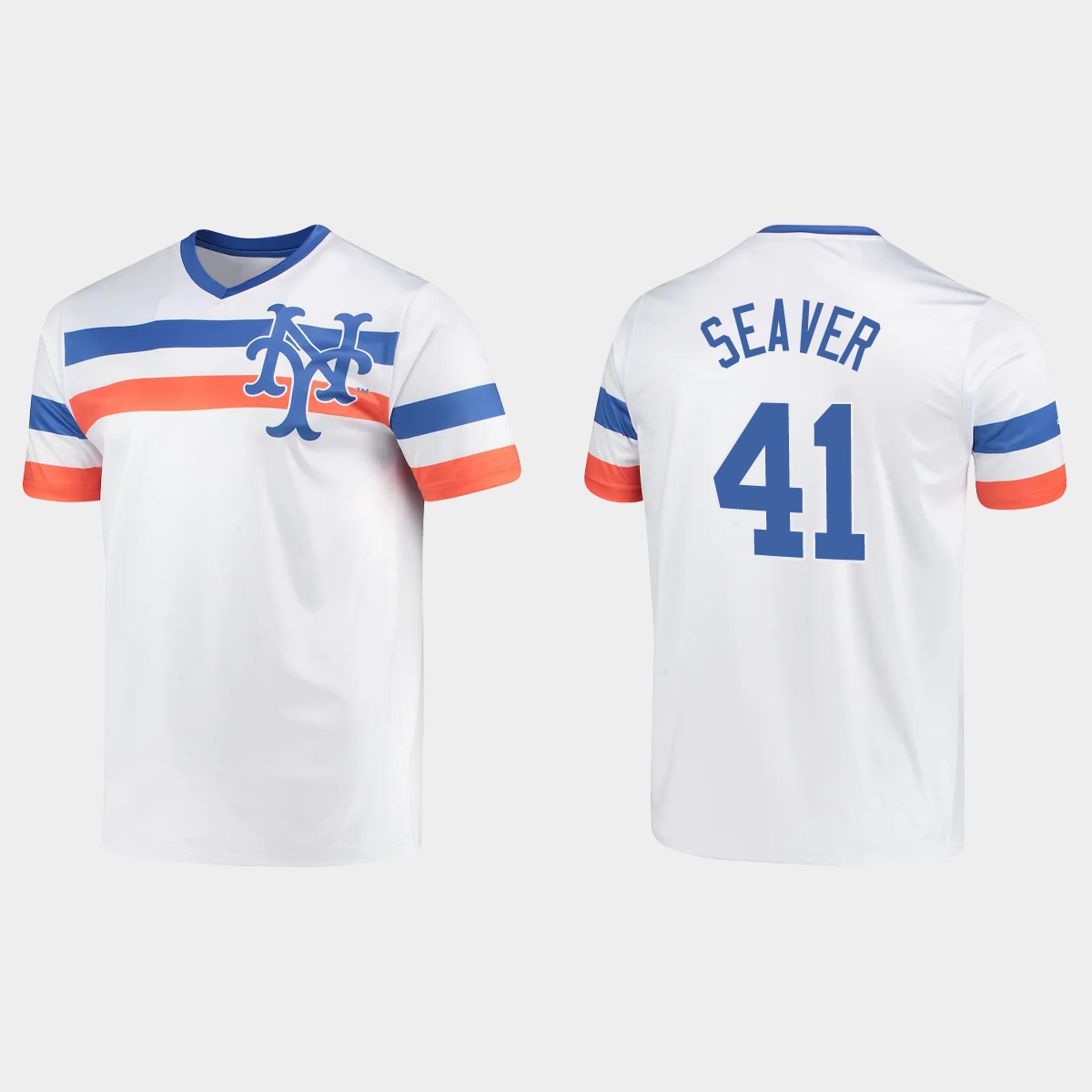 Tom Seaver New York Mets Cooperstown Collection V-Neck Jersey - White