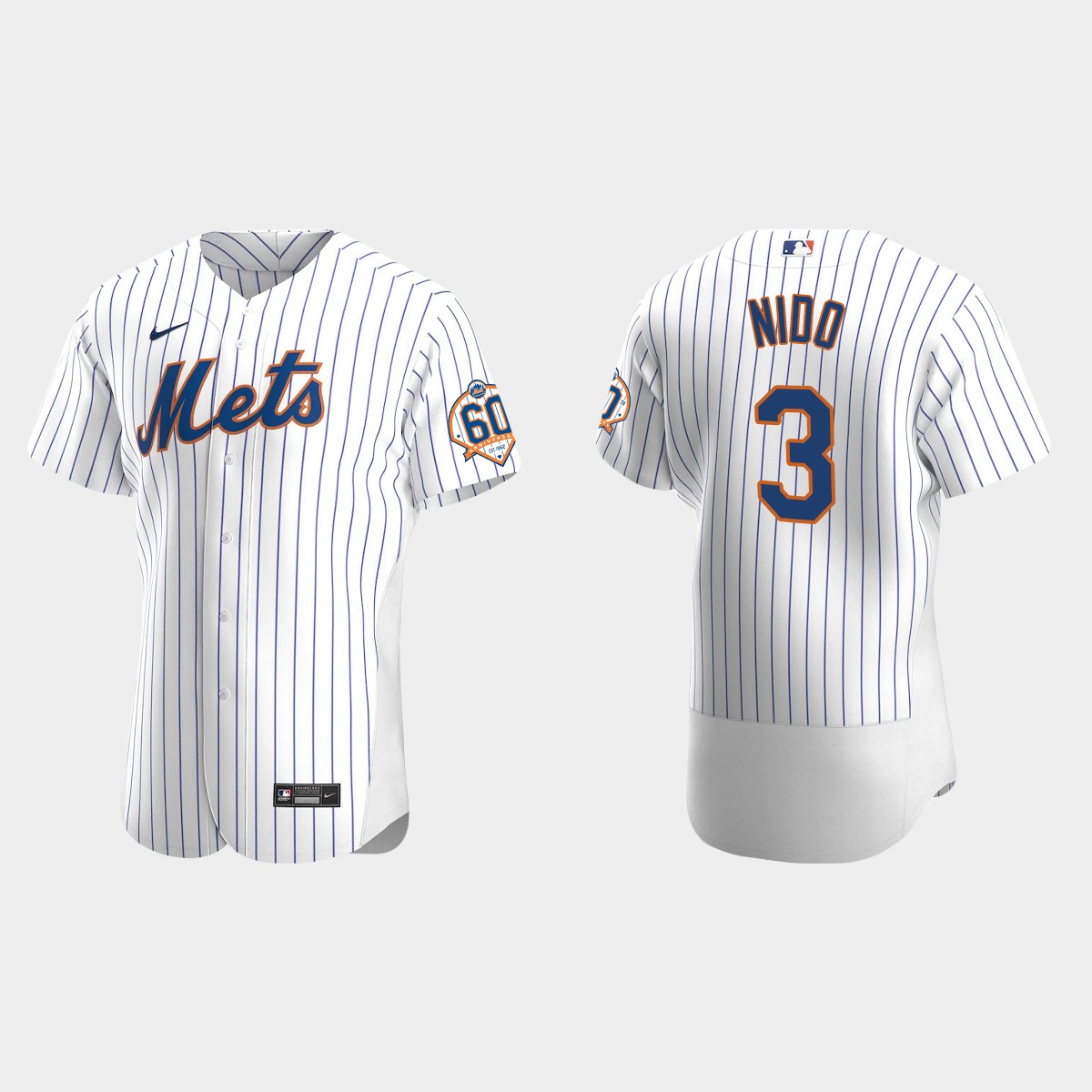 Tomas Nido New York Mets 60th Anniversary Home Jersey - White