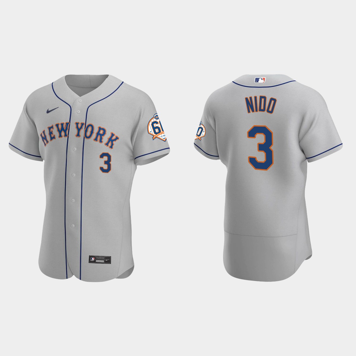 Tomas Nido New York Mets 60th Anniversary Road Jersey - Gray