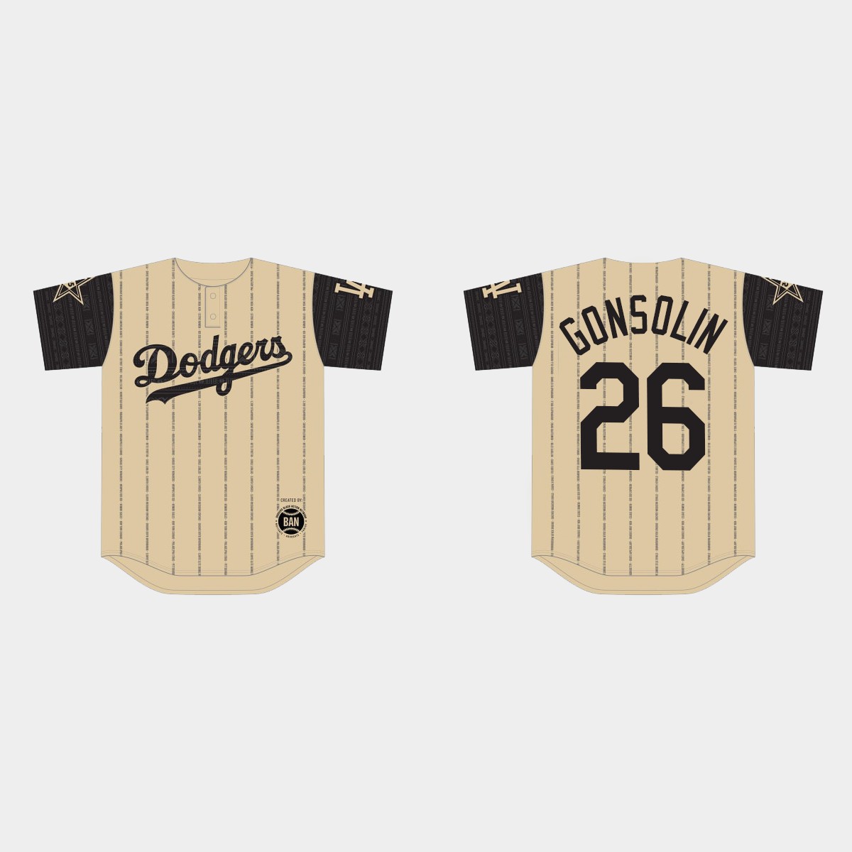 Tony Gonsolin Los Angeles Dodgers 2022 Black Heritage Night Jersey - Gold