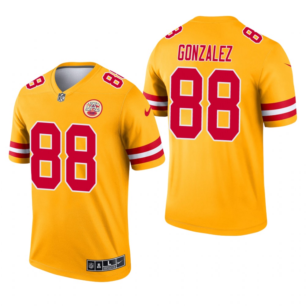 Tony Gonzalez Kansas City Chiefs Yellow Jersey Inverted Legend - Men's