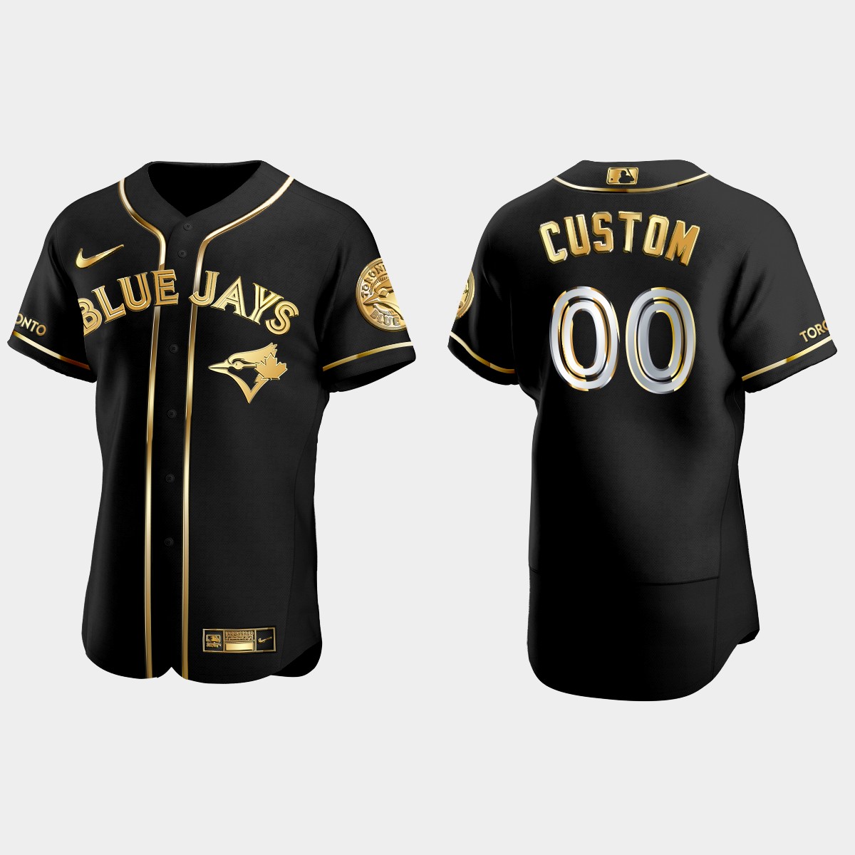 Toronto Blue Jays #00 Custom Gold Edition Jersey - Black