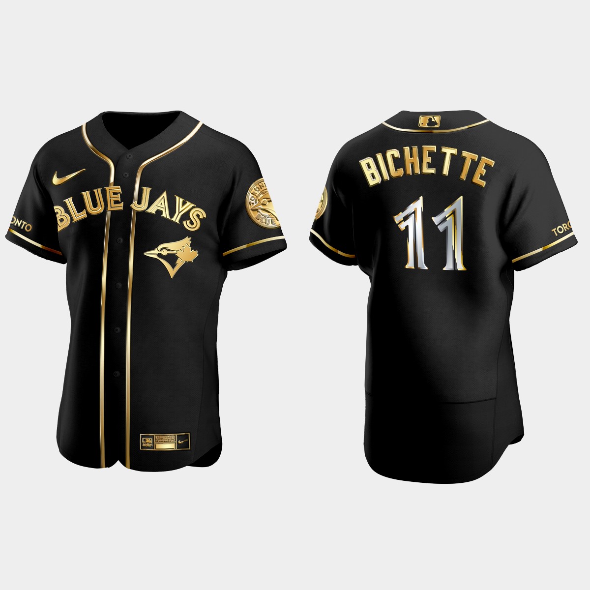 Toronto Blue Jays #11 Bo Bichette Gold Edition Jersey - Black