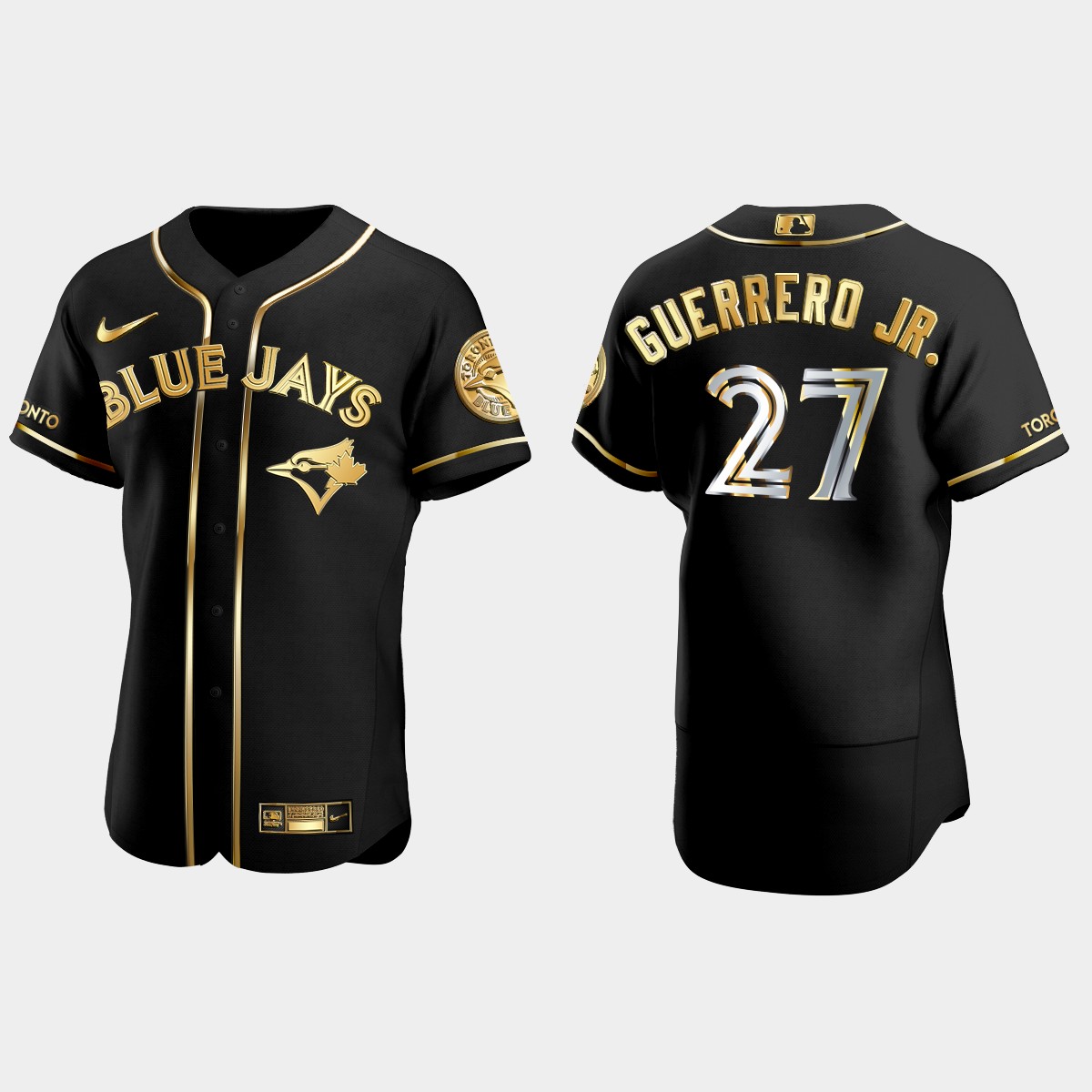 Toronto Blue Jays #27 Vladimir Guerrero Jr. Gold Edition Jersey - Black