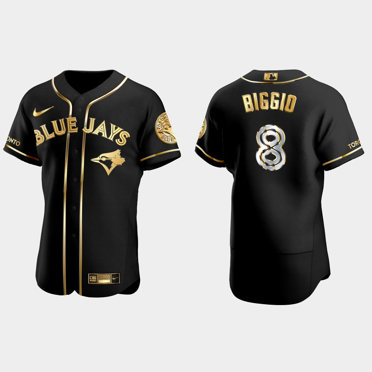 Toronto Blue Jays #8 Cavan Biggio Gold Edition Jersey - Black