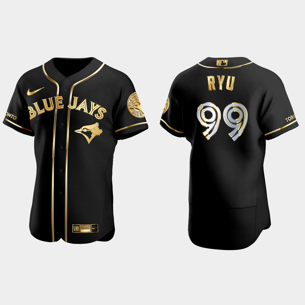 Toronto Blue Jays #99 Hyun-Jin Ryu Gold Edition Jersey - Black