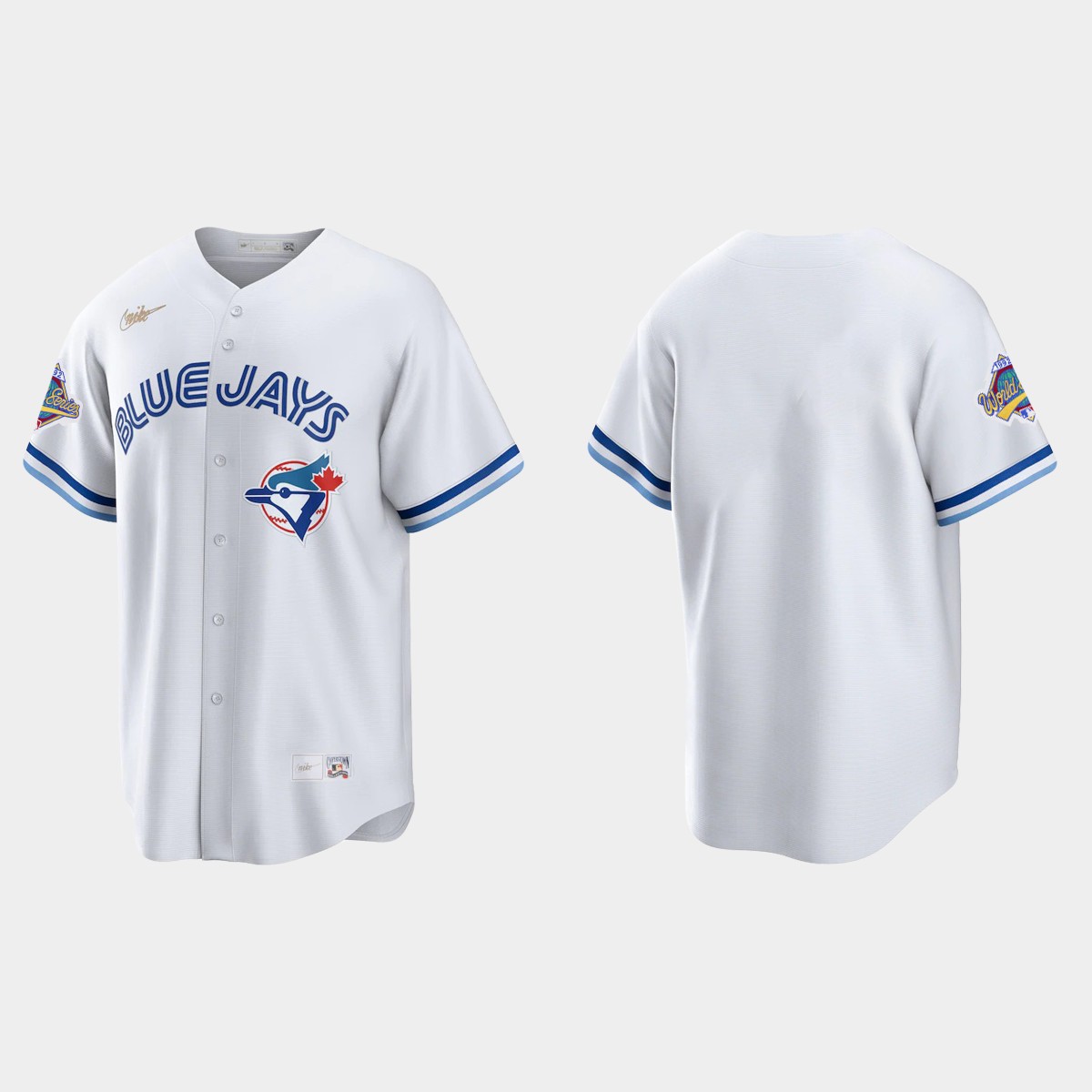 Toronto Blue Jays 1992 World Series Patch Cooperstown Jersey - White
