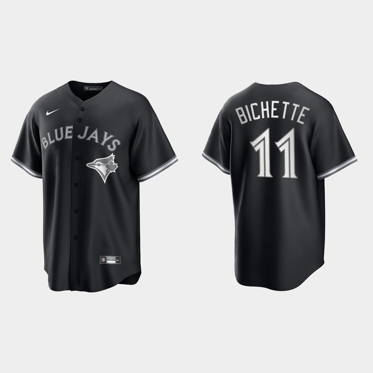 Toronto Blue Jays Bo Bichette 2021 All Black Fashion Jersey - Black White