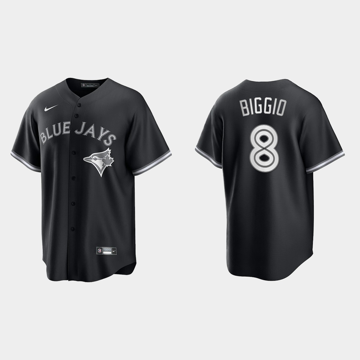 Toronto Blue Jays Cavan Biggio 2021 All Black Fashion Jersey - Black White
