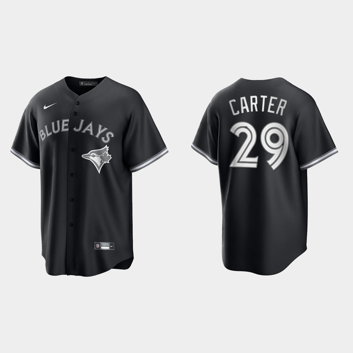 Toronto Blue Jays Joe Carter 2021 All Black Fashion Jersey - Black White