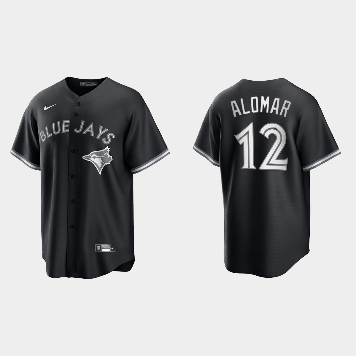 Toronto Blue Jays Roberto Alomar 2021 All Black Fashion Jersey - Black White