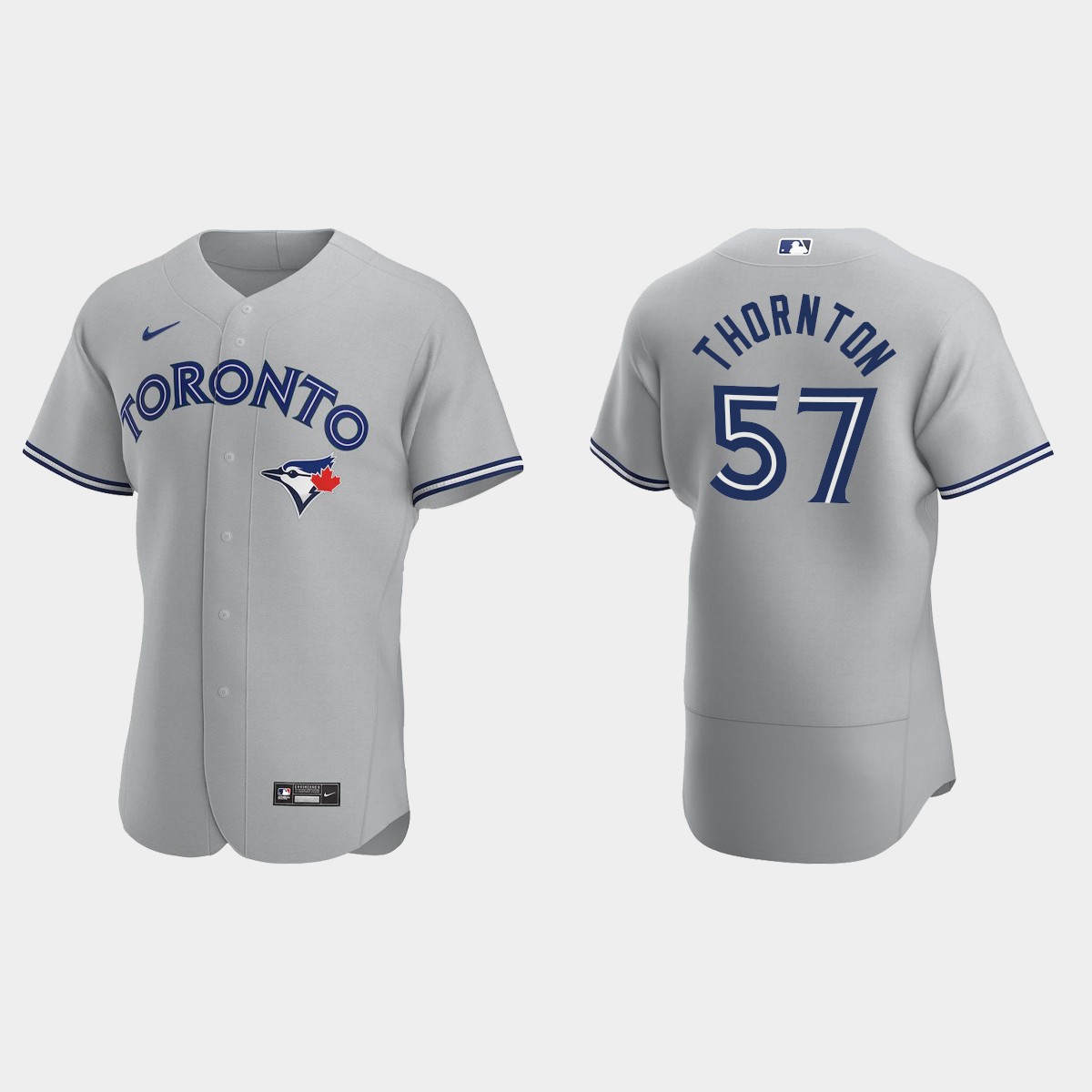 Toronto Blue Jays Trent Thornton #57 Gray 2020 Road Jersey