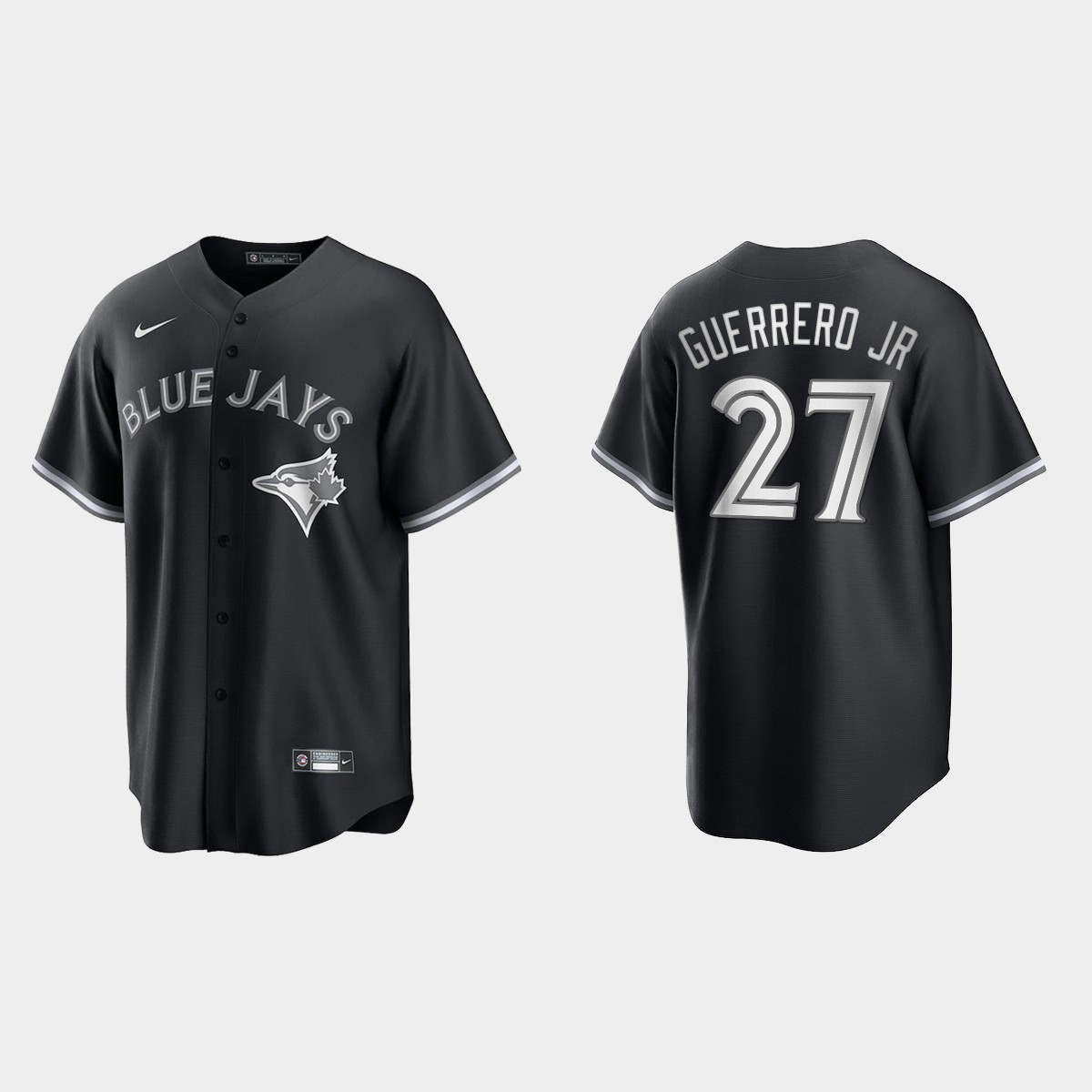 Toronto Blue Jays Vladimir Guerrero Jr. 2021 All Black Fashion Jersey - Black White