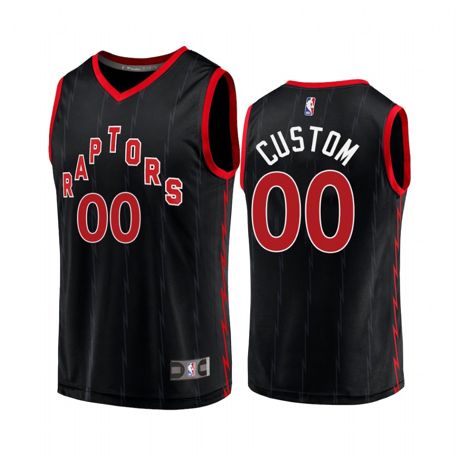 Toronto Raptors #00 Custom Jersey 2020-21  Black Statement Edition