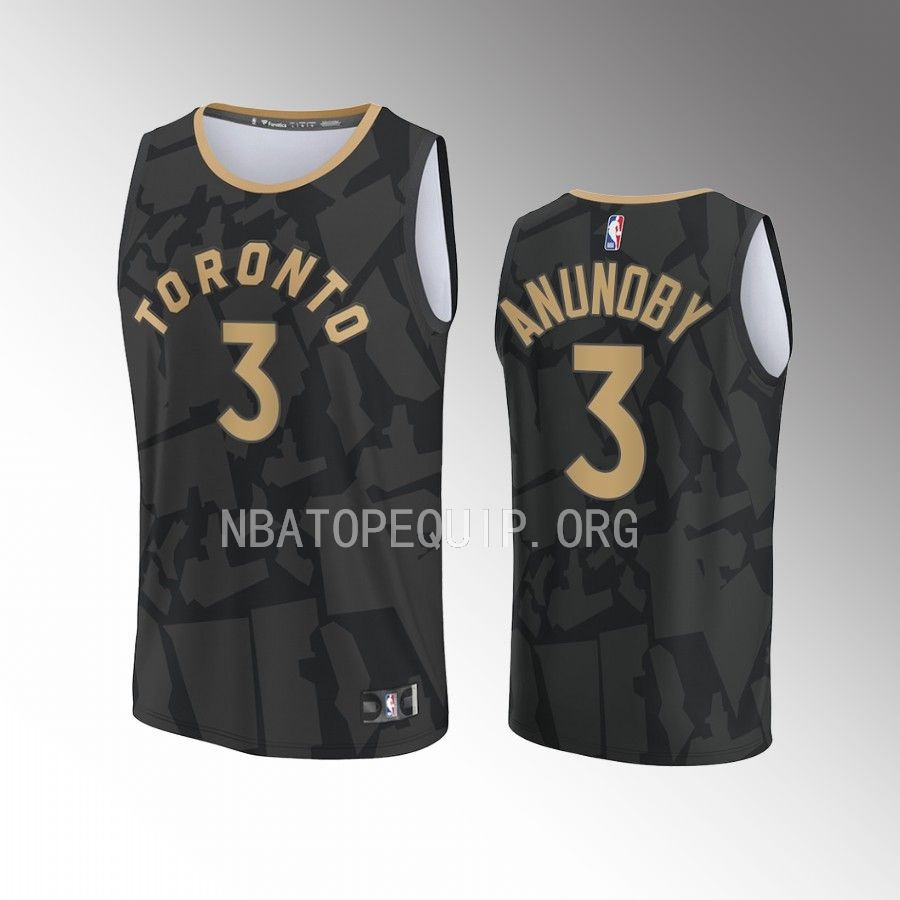 Toronto Raptors #3 OG Anunoby City Edition Jersey 2022-23 Fastbreak Black
