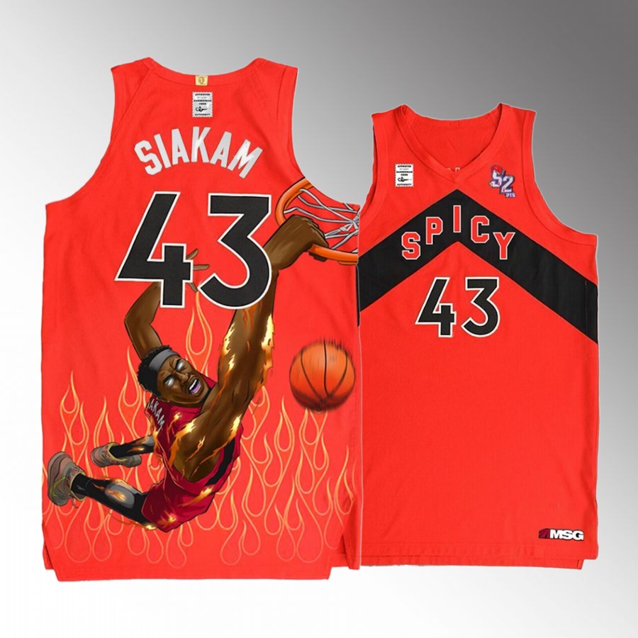 Toronto Raptors #43 Pascal Siakam 52 POINTS Red Jersey