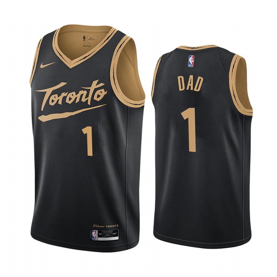 Toronto Raptors 2021 Fathers Day Black No.1 Dad Jersey