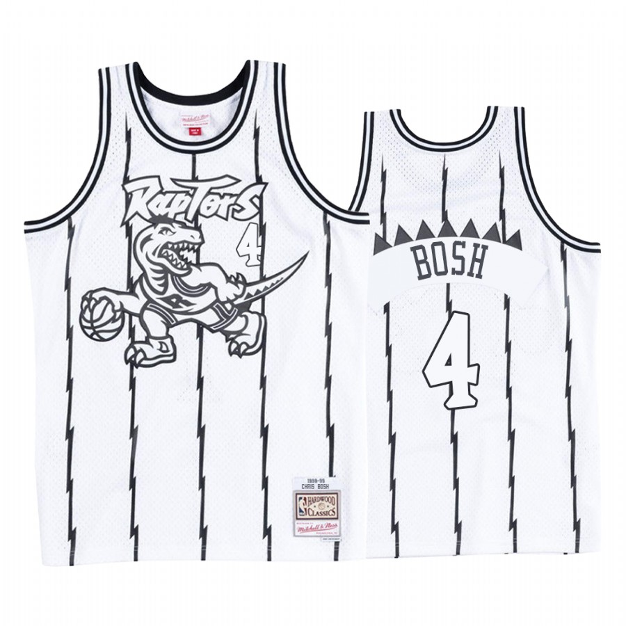 Toronto Raptors Chris Bosh #4 White Black Concord Collection Jersey