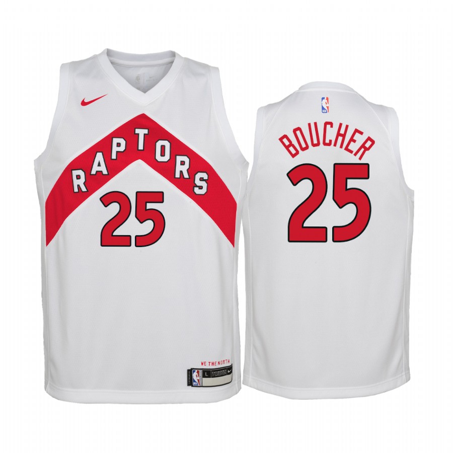 Toronto Raptors Chris Boucher 2020-21 Association White Youth Jersey #25