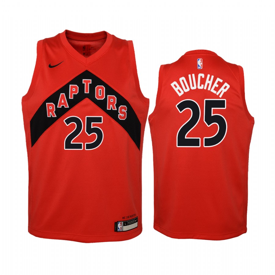 Toronto Raptors Chris Boucher 2020-21 Icon Red Youth Jersey #25