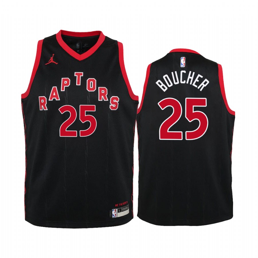 Toronto Raptors Chris Boucher 2020-21 Statement Black Youth Jersey #25