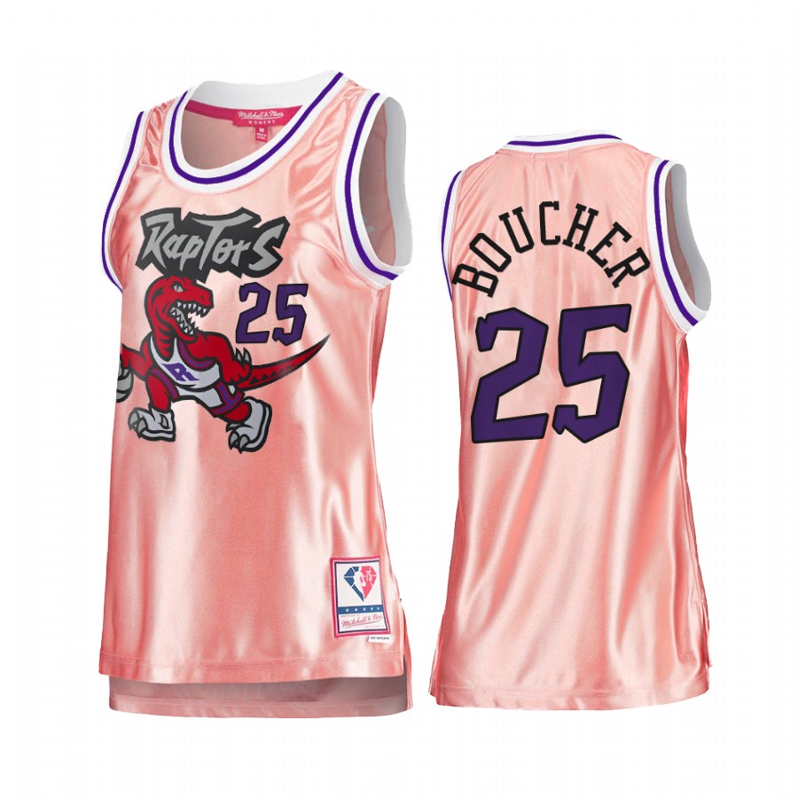 Toronto Raptors Chris Boucher Rose Gold Pink 75th Anniversary Women's Jersey #25