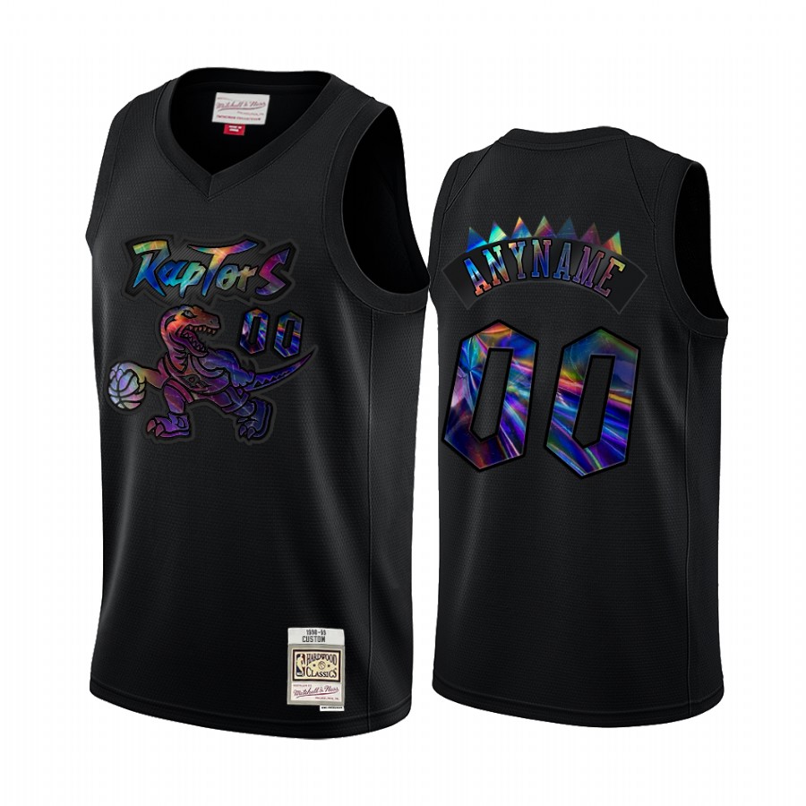 Toronto Raptors Custom #00 Jersey Iridescent HWC Limited Black Holographic