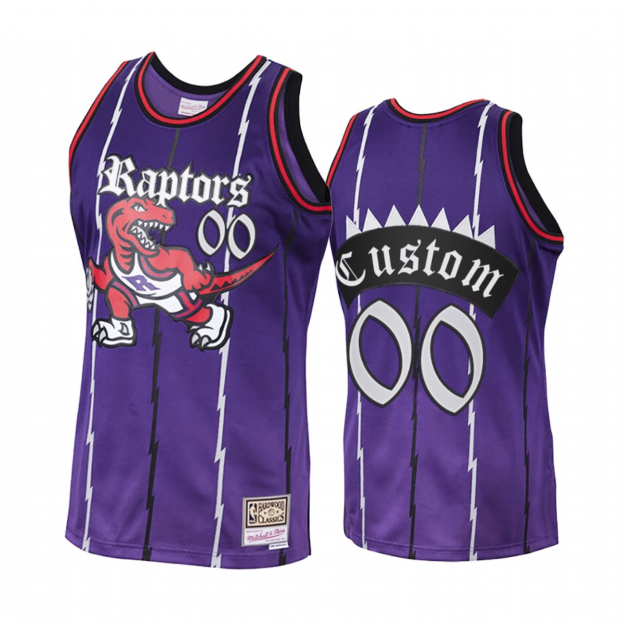 Toronto Raptors Custom #00 Purple Old English Jersey