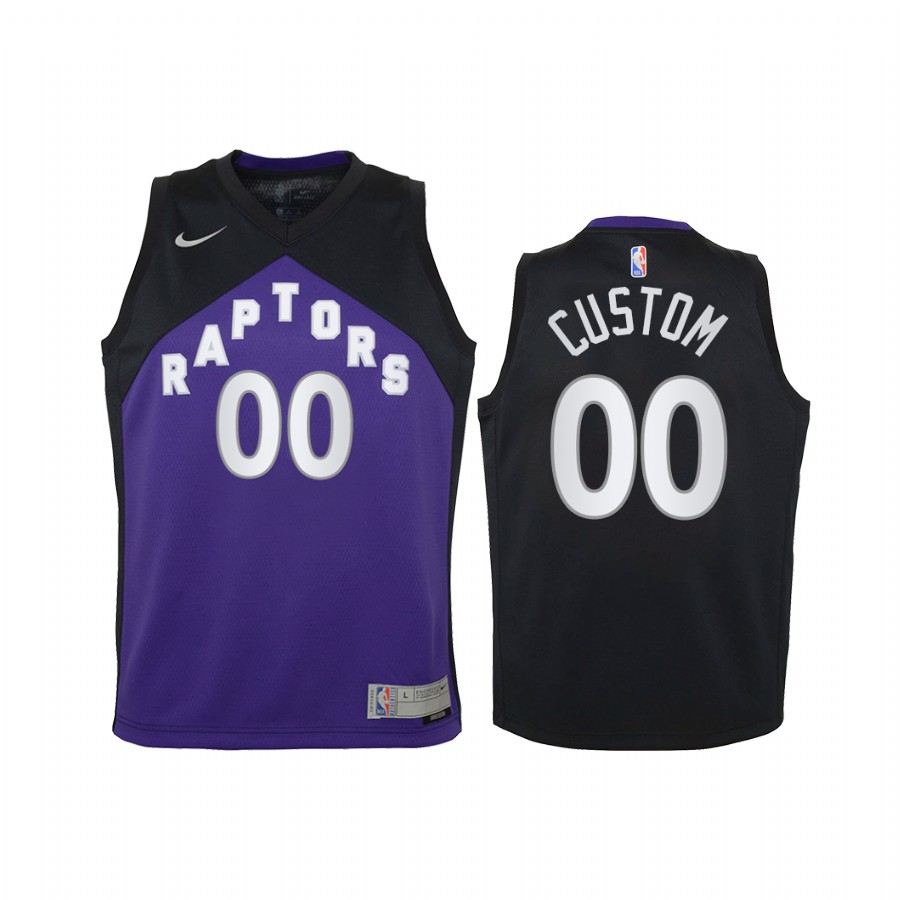 Toronto Raptors Custom 2021 Earned Edition purple Youth Jersey Swingman #00
