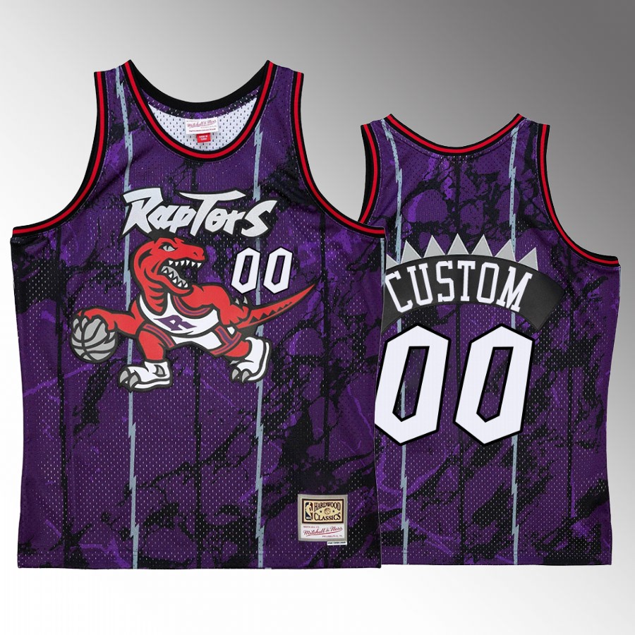 Toronto Raptors Custom Marble Swingman #00 Purple Hardwood Classics Jersey