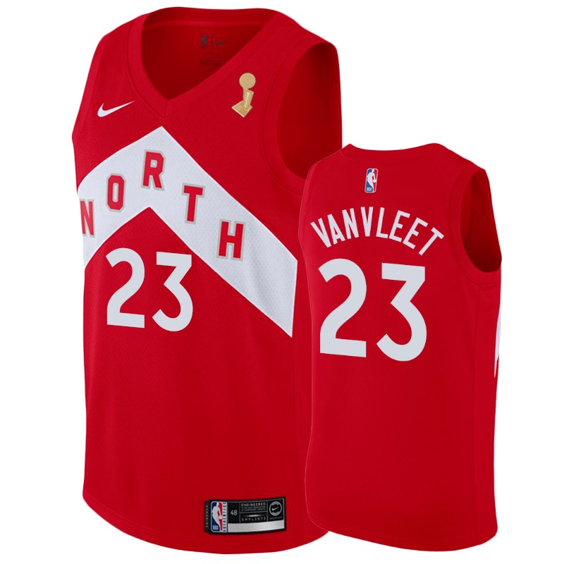Toronto Raptors Fred VanVleet #23 2019 NBA Finals Champions Red Earned Jersey