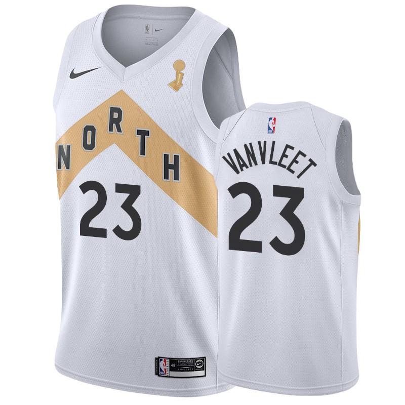 Toronto Raptors Fred VanVleet #23 2019 NBA Finals Champions White City Jersey