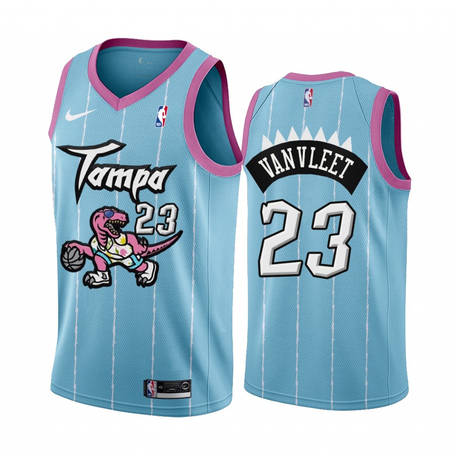 Toronto Raptors Fred VanVleet #23 Pink Blue 2021 Tampa City Jersey