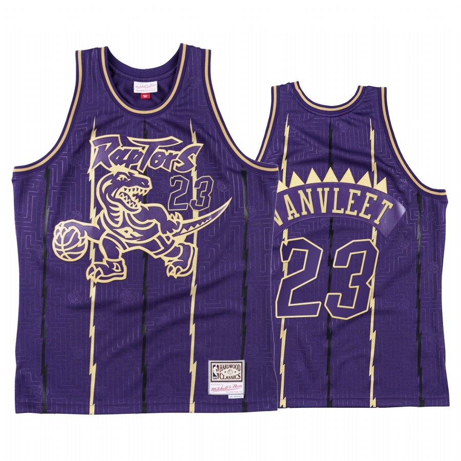 Toronto Raptors Fred VanVleet 2020 CNY Gold Purple Throwback Jersey