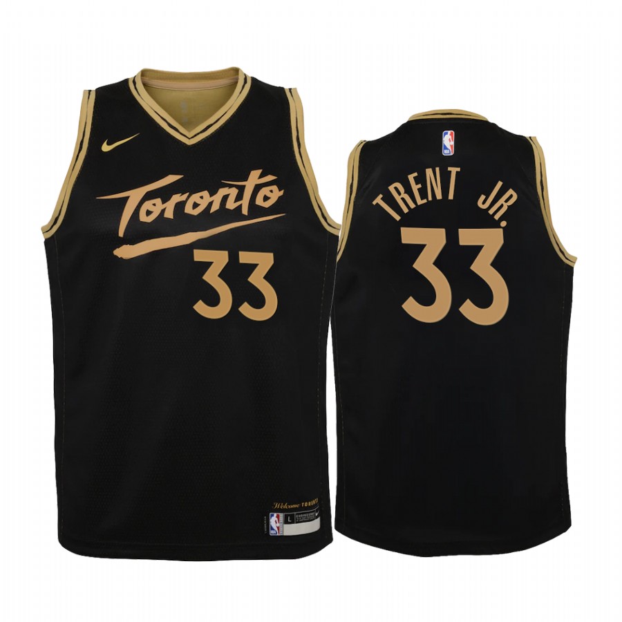 Toronto Raptors Gary Trent Jr. 2021 City Edition Black Youth Jersey #33