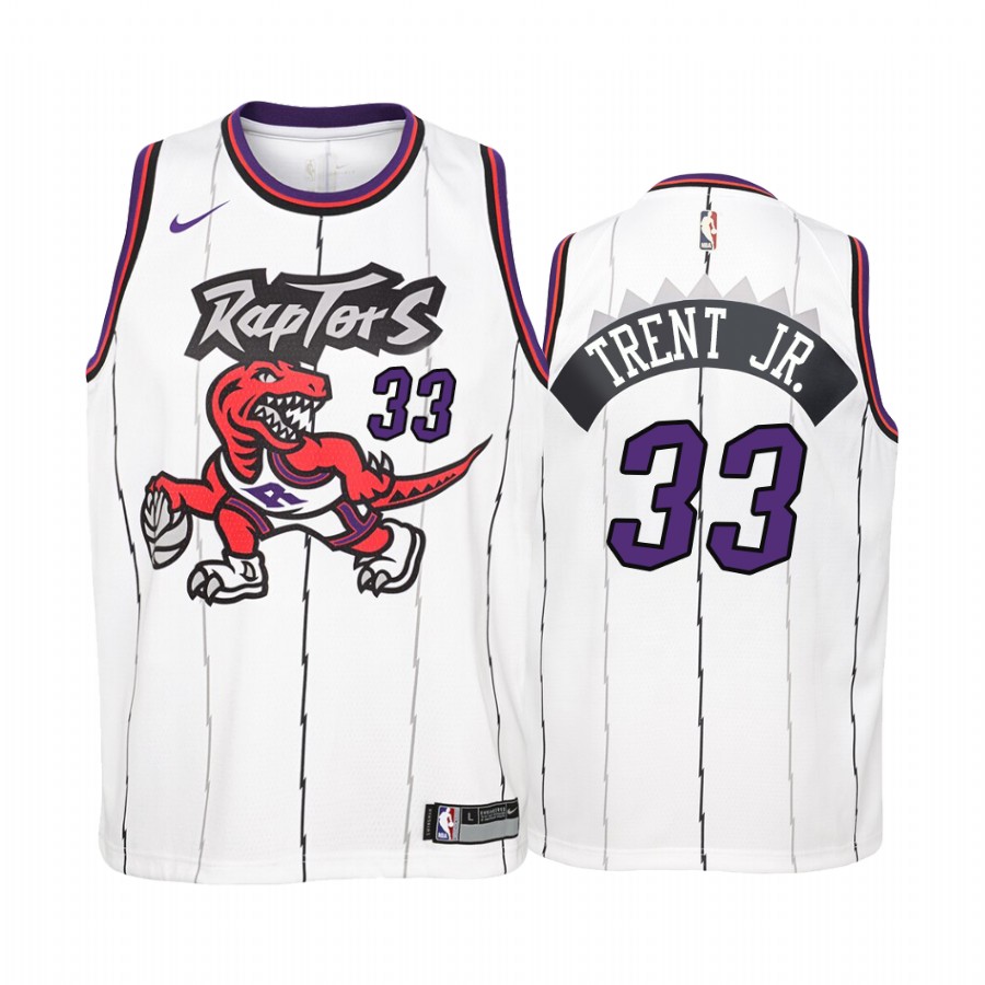 Toronto Raptors Gary Trent Jr. Classic Edition White Youth Jersey 2021 Trade #33