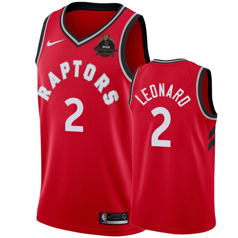 Toronto Raptors Kawhi Leonard #2 2019 Finals Champions Red Icon Jersey