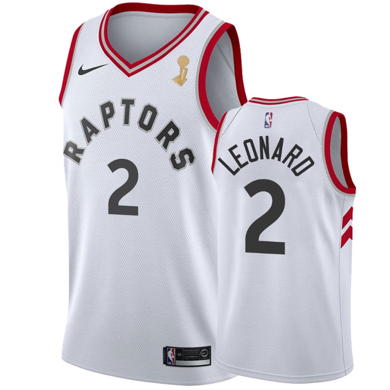 Toronto Raptors Kawhi Leonard #2 2019 NBA Finals Champions White Association Jersey