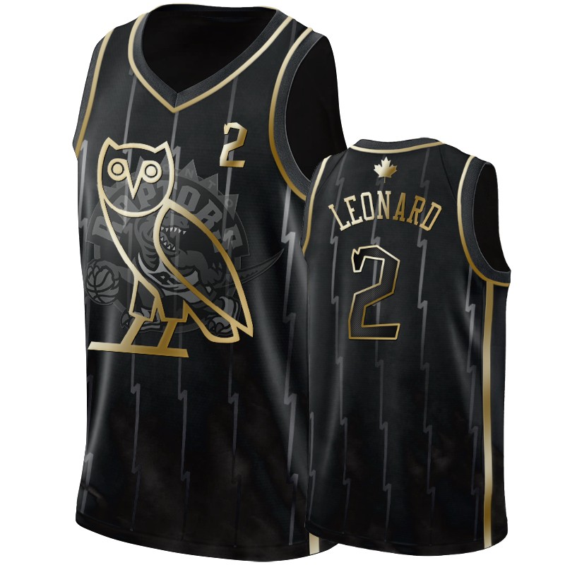 Toronto Raptors Kawhi Leonard #2 OVO Black Golden Edition Jersey