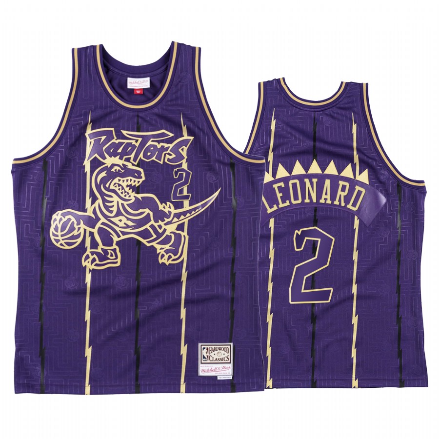 Toronto Raptors Kawhi Leonard 2020 CNY Gold Purple Throwback Jersey