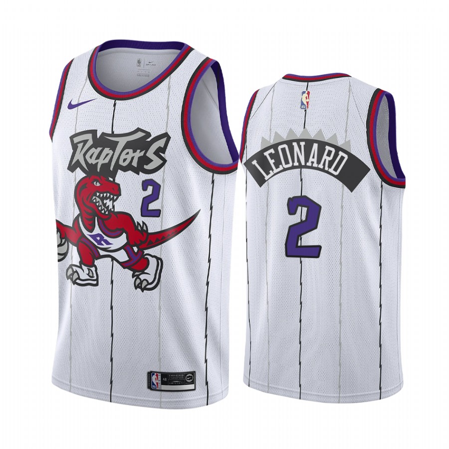 Toronto Raptors Kawhi Leonard White 2019-20 Hardwood Classics Jersey