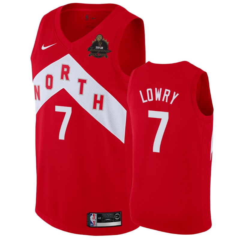 Toronto Raptors Kyle Lowry #7 2019 Finals Champions Red Earned Jersey