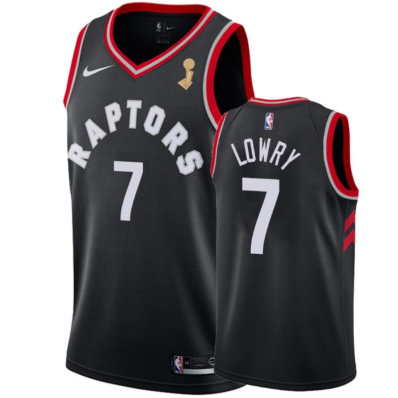 Toronto Raptors Kyle Lowry #7 2019 NBA Finals Champions Black Statement Jersey