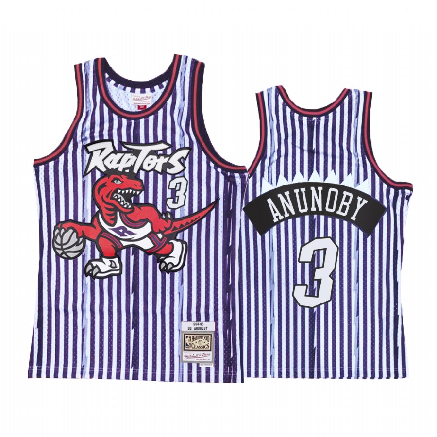 Toronto Raptors OG Anunoby #3 Purple Striped Jersey